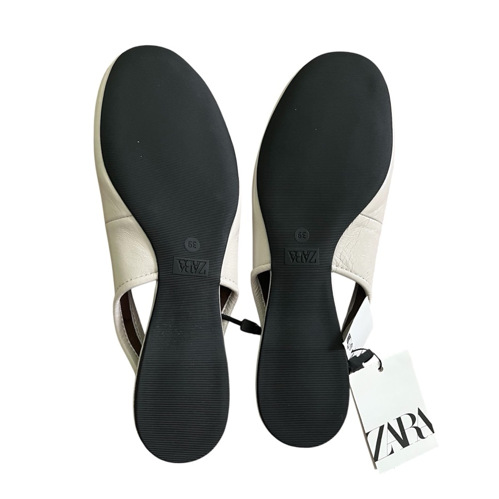 Zara Leather Slingback Ballet Flats White | Eco-Friendly | Sheep Leather Size 8 - Picture 9 of 9